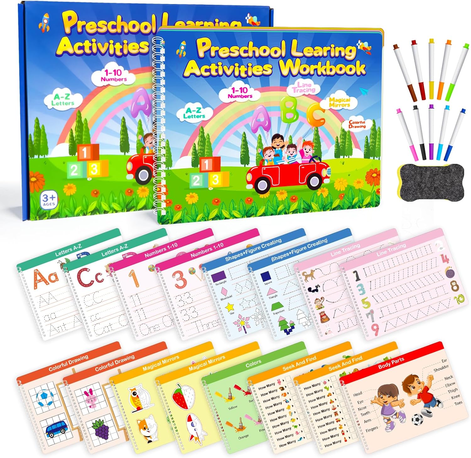 JXLEDAYY Busy Book Toys for 3 4 5 6 Years Old Preschool Learning