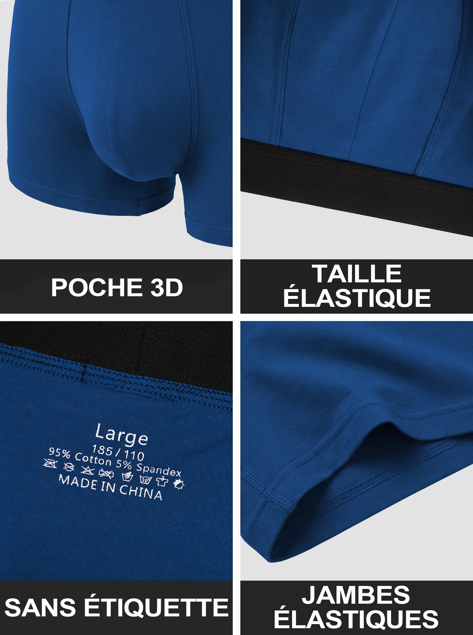 Hellomamma Boxer Incontinence Homme Lavable: Calecon pour Homme Fuite Urinaire – Sous-Vêtements en Coton Absorbants et Réutilisables avec Protection Anti-Fuite 150 ml pour Seniors Lot de 3 XXL