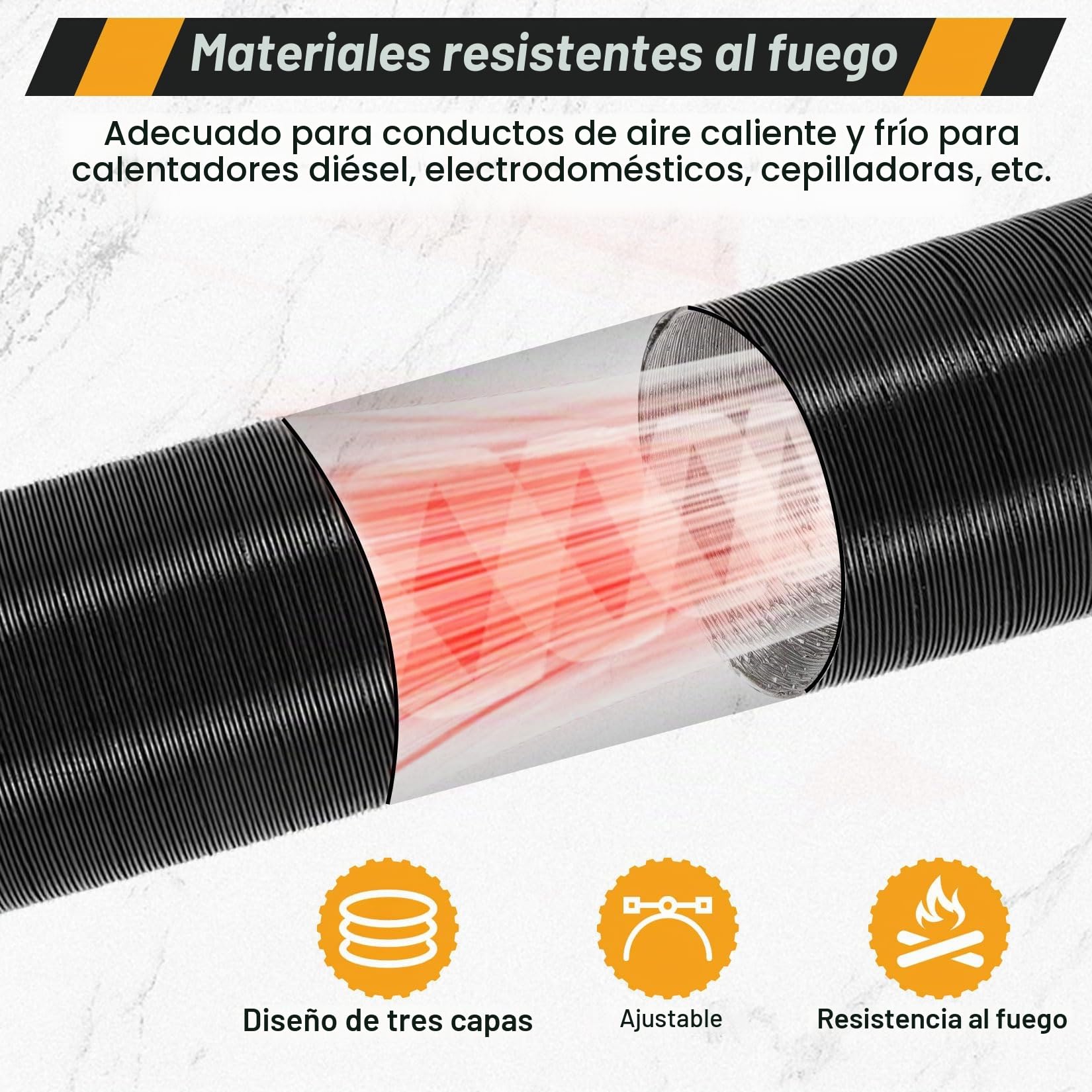 Accesorios para calefacción de estacionamiento diésel, 75 mm, juego de tubos en Y, manguera de calefacción para coche, tubo de calefacción, salida de aire caliente, juego de clips para