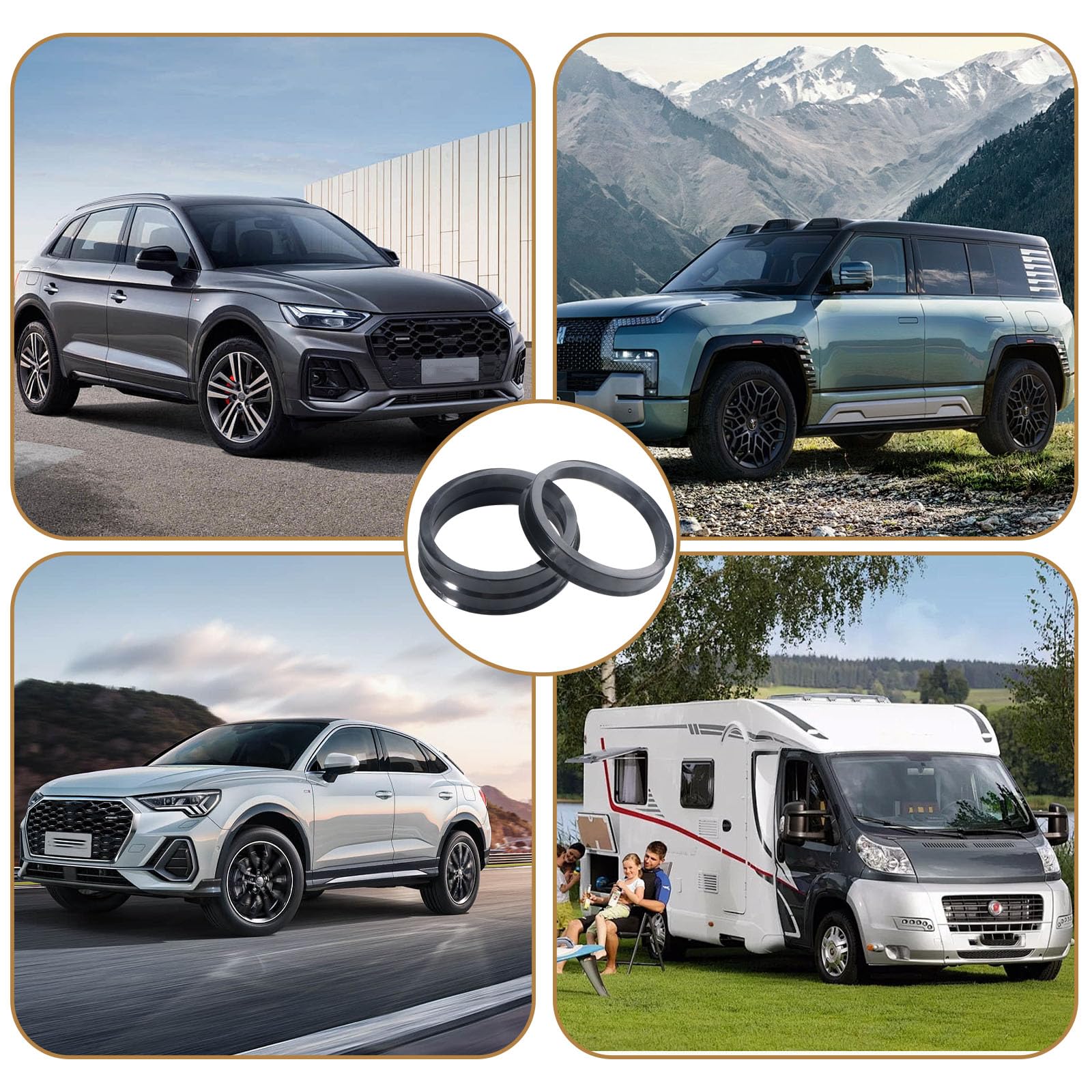 8 Anelli Di Centraggio 66.6-57.1mm | In Plastica | Universali Per Auto E Moto - Foto 3