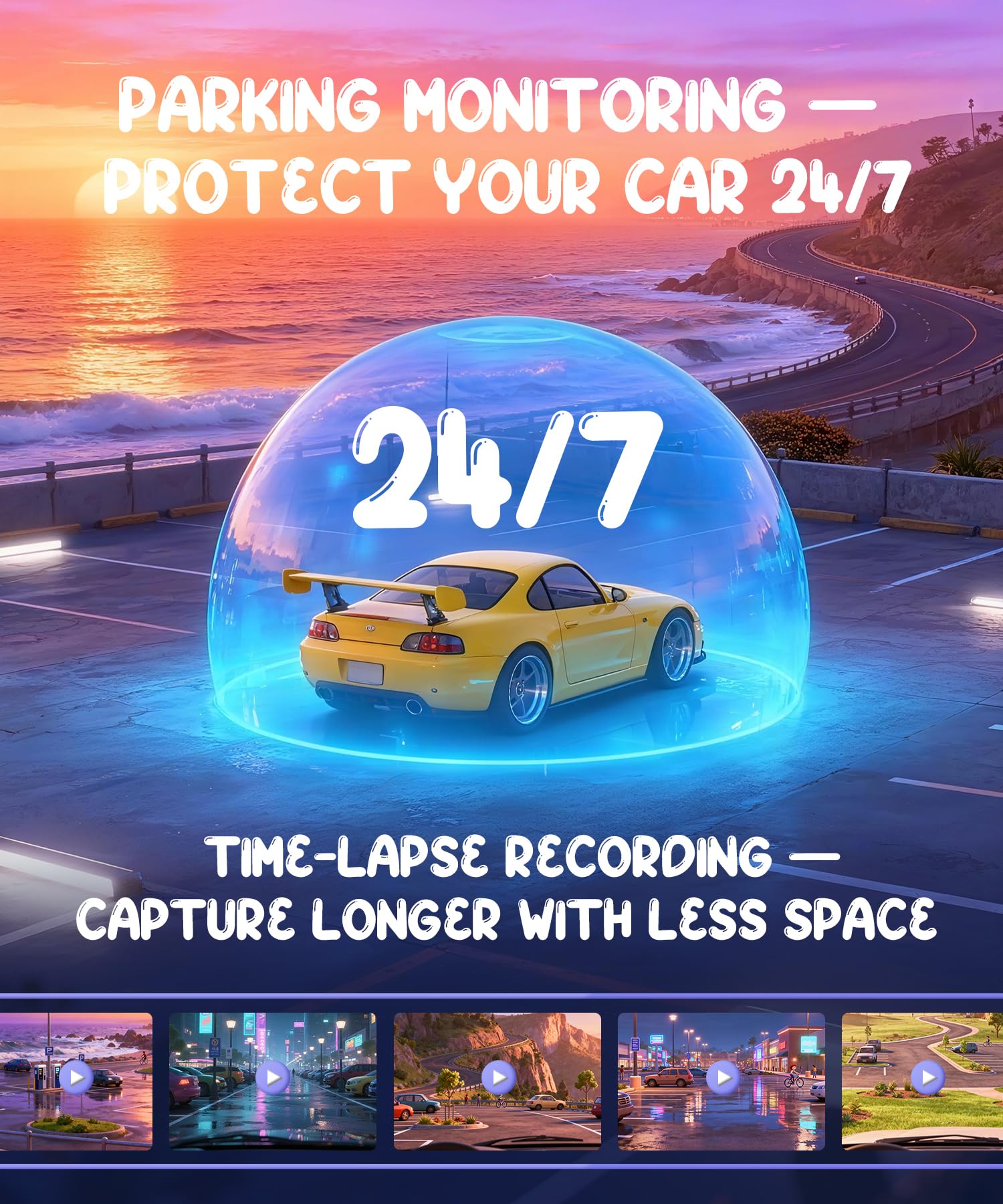 KAWA Dashcam Sphérique 2K Mini,Commande Vocale,Caméra de Voiture WiFi | Rotation 360°,Carte TF 32Go incluse,G-Capteur,Enregistrement en Boucle,NightEagle,Mode Parking 24H