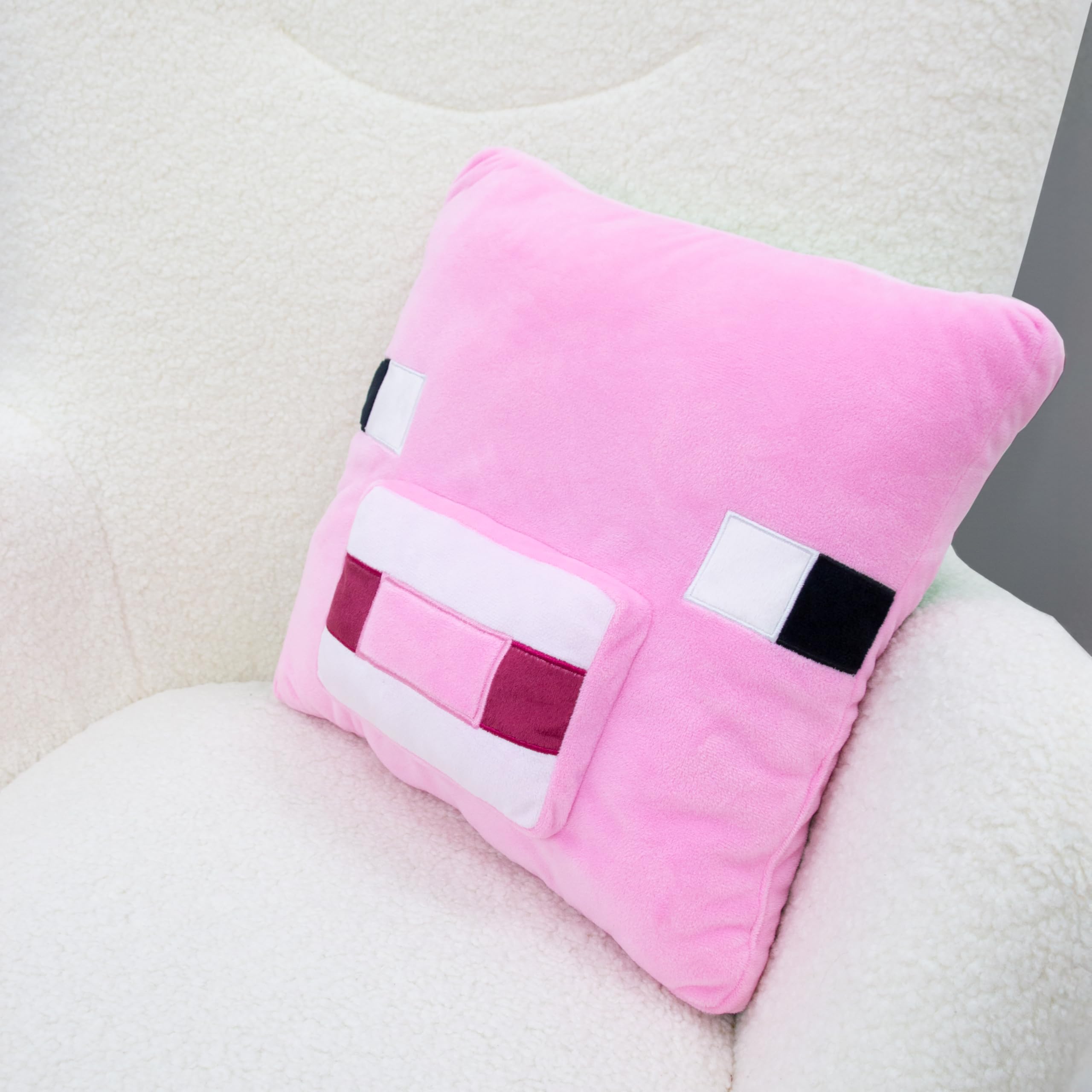 Cuscino quadrato Minecraft Vibes con licenza ufficiale, super morbido, reversibile, 2 lati, perfetto per qualsiasi camera da letto, divano o sul letto, 35 cm x 35 cm.