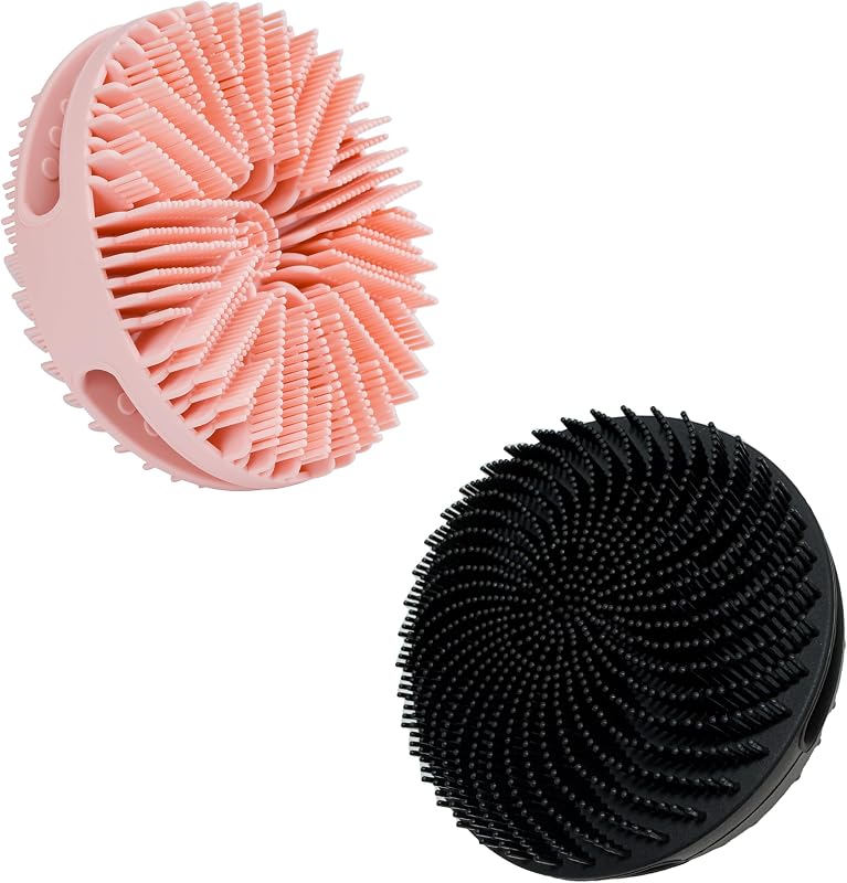 Escova de banho e corpo de silicone MtBoi, 2 unidades, rosa e preta