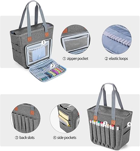 Miniatura 10 de LUXJA Bolsa de la Biblia con múltiples bolsillos para artículos de estudio bíblico, estuche de la Biblia para mujer, color negro