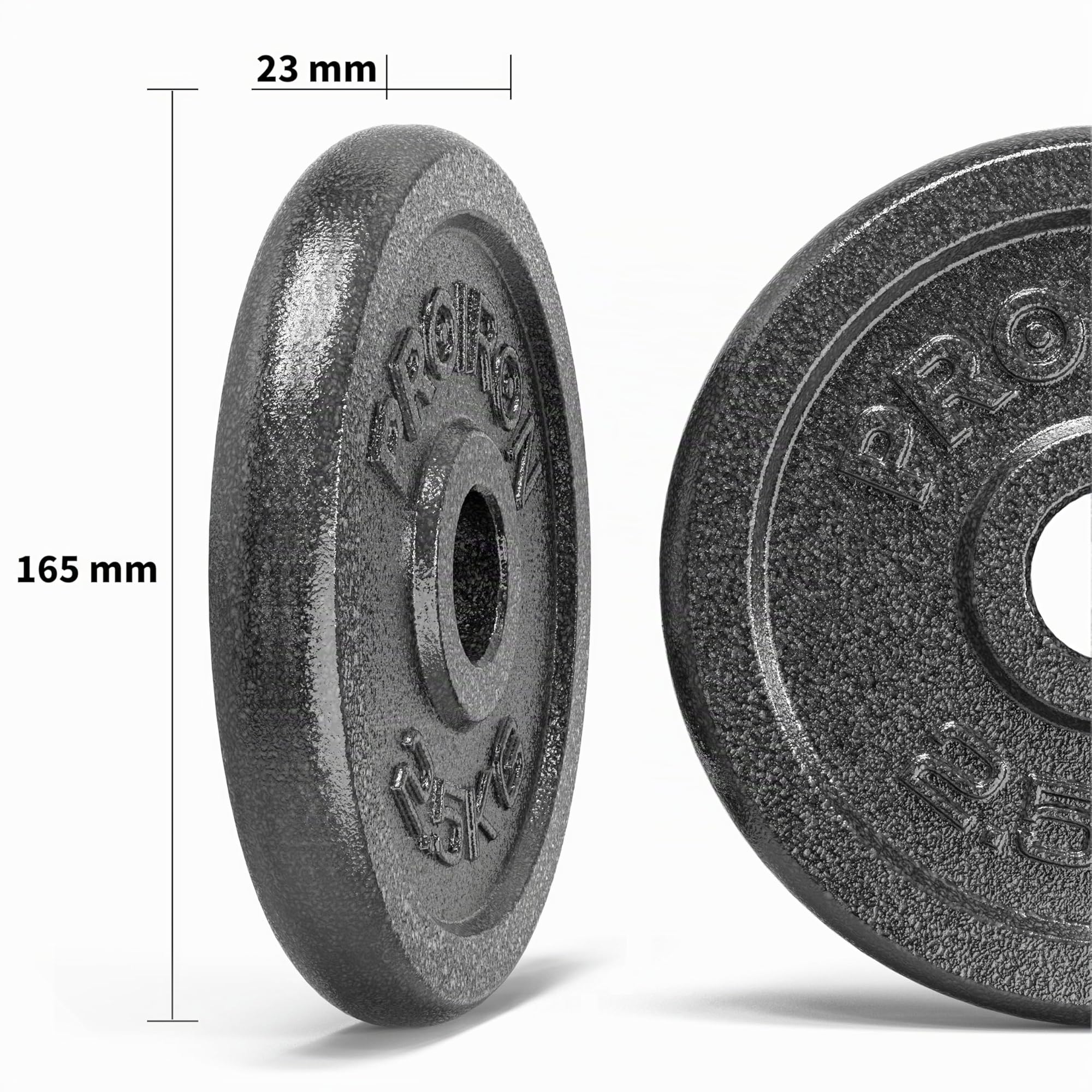 PROIRON Dischi Palestra in Ghisa con Diametro Ø 25mm-Dischi per Bilanciere e Manubri 1,25kg 2,5kg 5kg 10kg