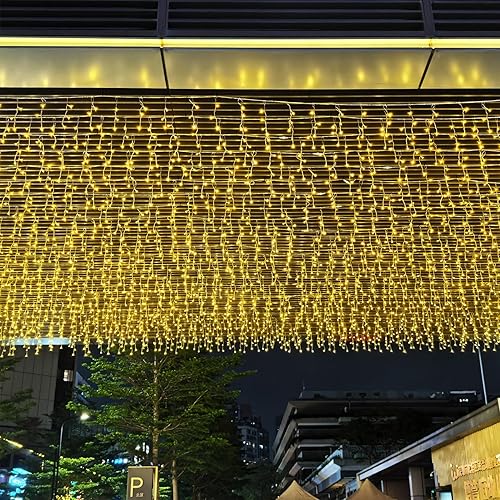 Miniatura 7 de Luces LED de carámbanos, 13 pies, 72 LED, 8 modos extensibles, de hadas de Navidad, techo, colgante, memoria, luces cortas para decoración de