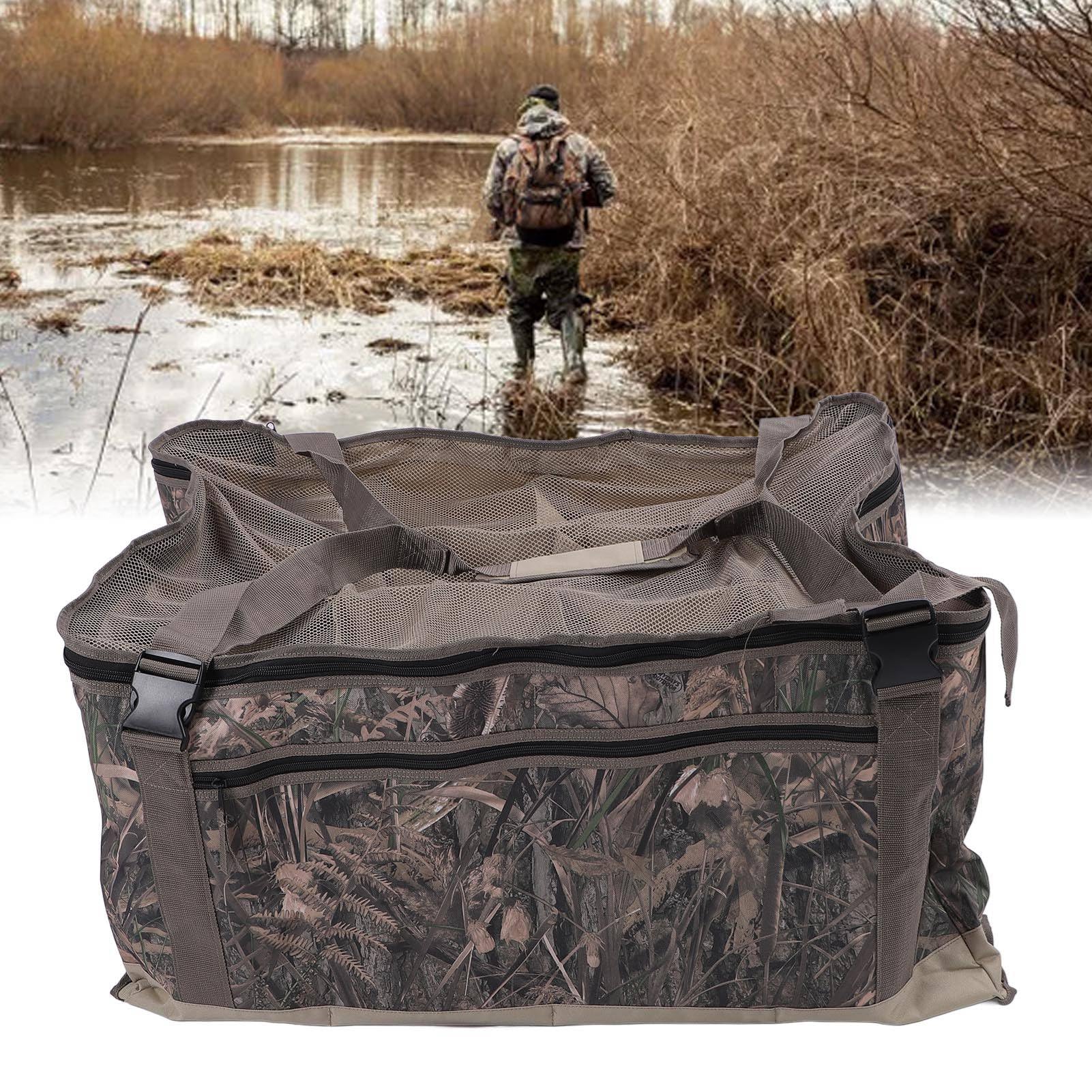 Bolsa de señuelo de pato de 12 ranuras, tela Oxford, camuflaje, aves acuáticas, ganso, bolsa de señuelo con cubierta de malla para acampar al aire libre