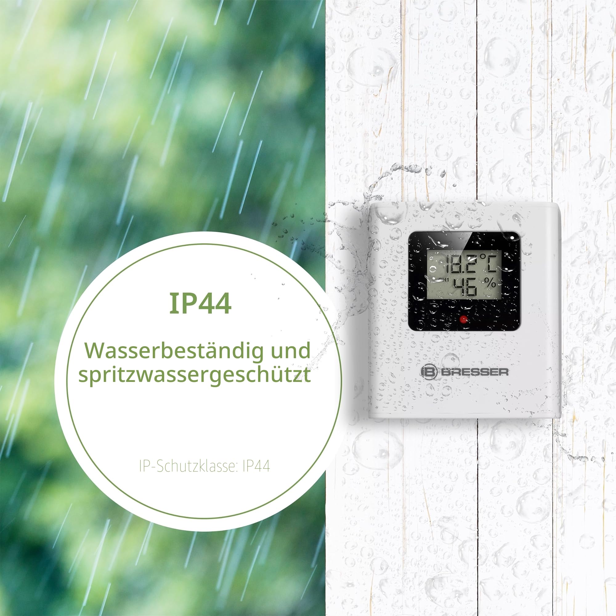 Bresser Funk-Wetterstation MeteoTemp TBH mit Temperatur- und Luftfeuchtigkeitsanzeige, Luftdruckhistorie, grafischer Wettervorhersage, Temperaturalarm, anthrazit | Innen und Außentemperatur, Luftfeuchtigkeit, Wettervorhersage, Luftdruck Historie, DCF Uhr,