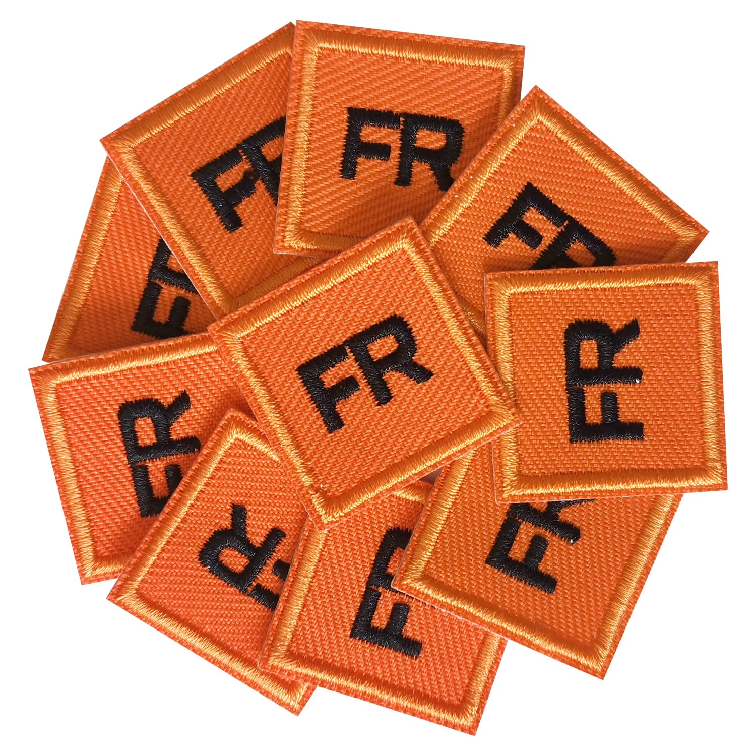 10Pcs FR Patches for Clothing, FR Replacement Garment Patches for FR Shirts, Pants, Jackets - Orange&Black