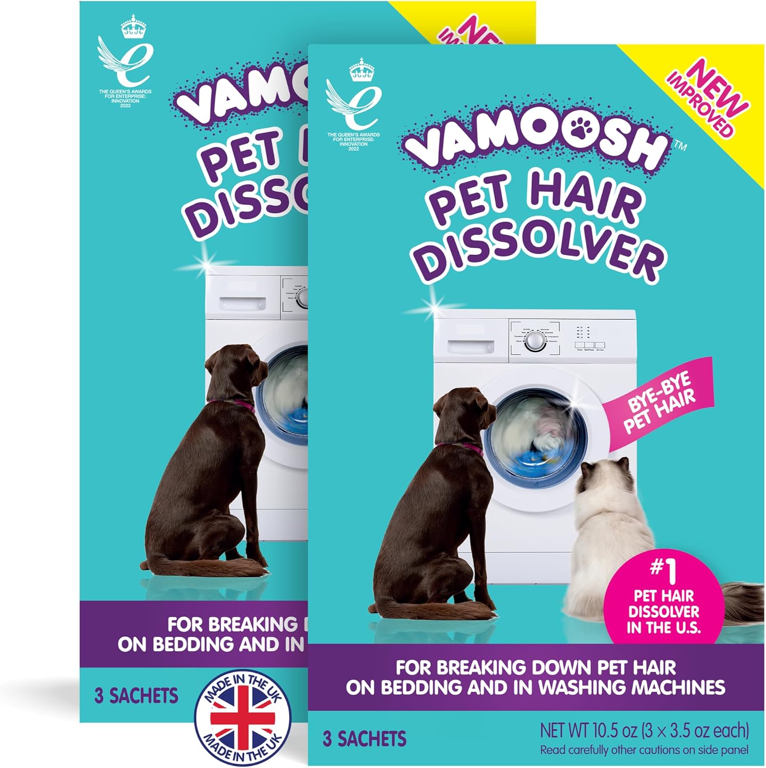 Vamoosh Pet Hair Dissolver | for Front Load Washing Machine | Leaves No Chemical Residue | Patented Hair Dissolver | Safe for Pets | Environment Friendly | Removes Odor | 100g (Pack of 6)