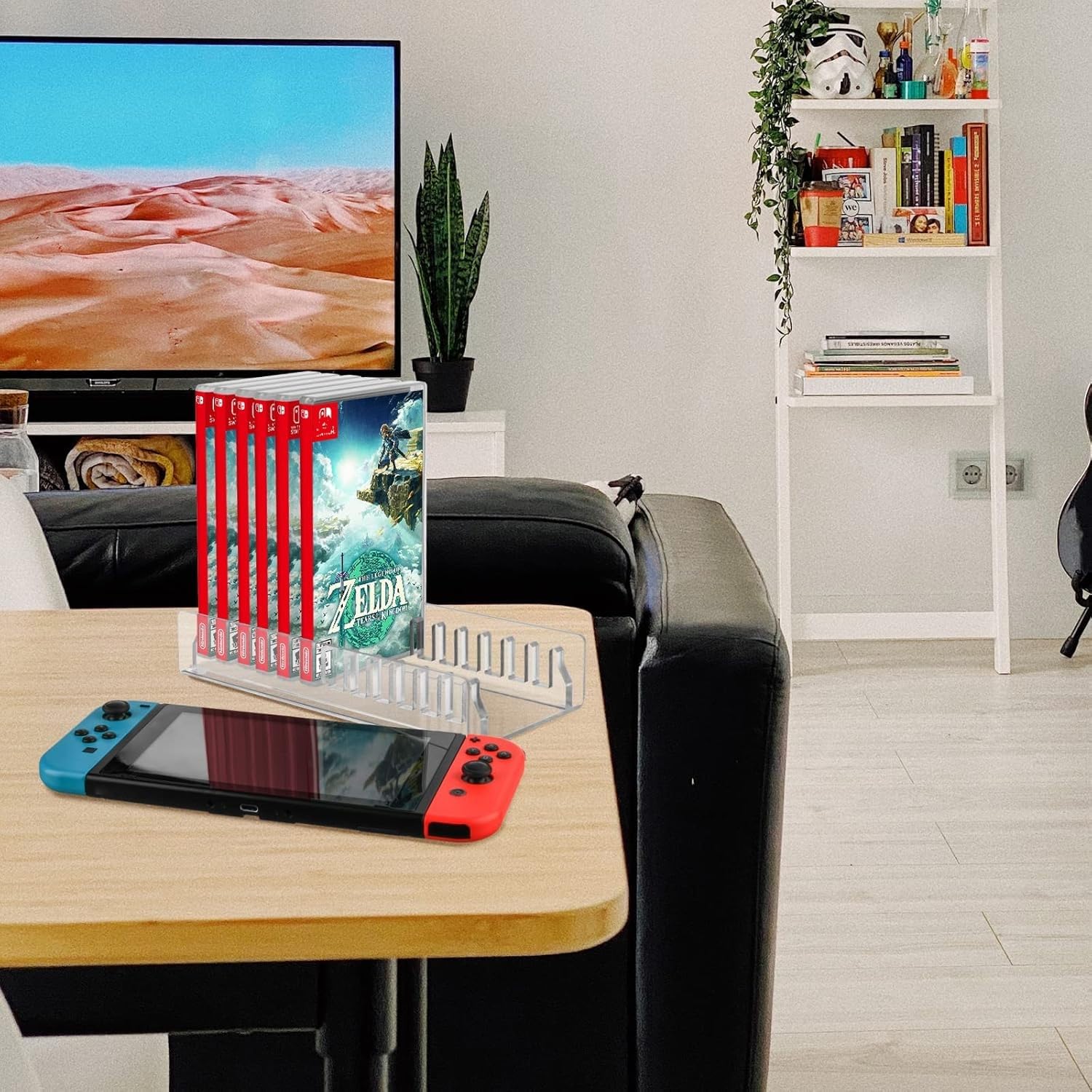 Acryl-Spiel-Organizer, Ständer für Nintendo Switch, Spielkartenetui, bis zu 12 Spiele, transparent, rutschfest, stabil