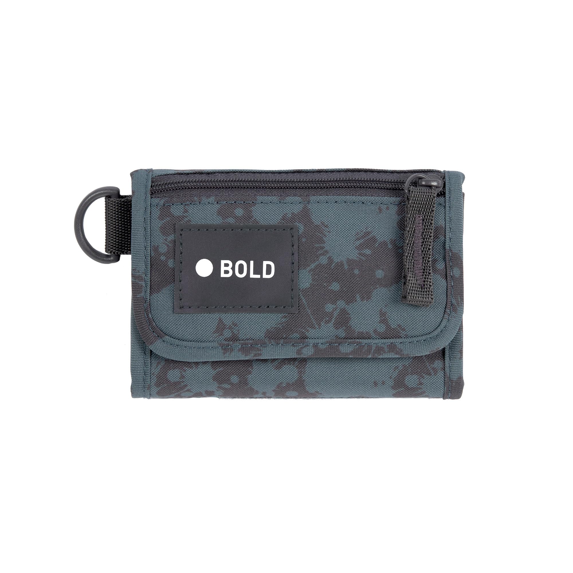 BOLD Lässig Kinder Geldbeutel mit Klettverschluss und transparenten Sichtfenster/School Wallet Bold Spots blue