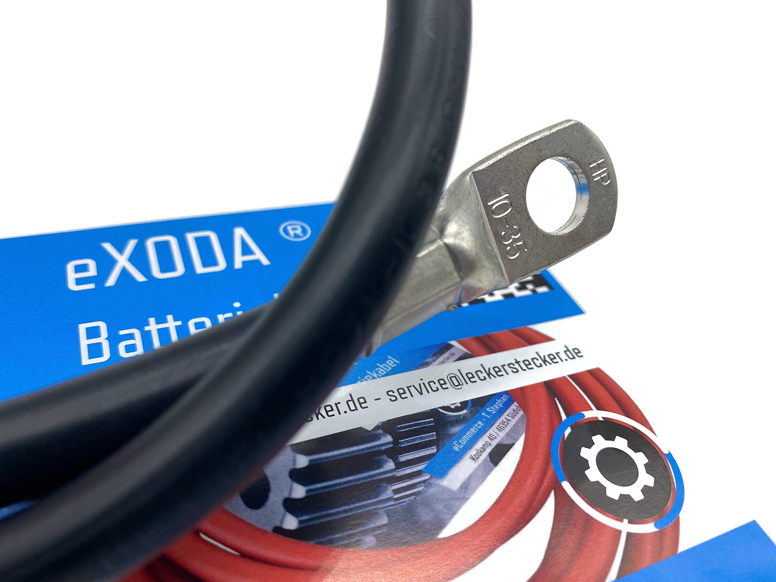 Cavo Batteria 35 Mm² 75 Cm Con Capocorda M8 Rosso – Rame 99%, Flessibile, Resistente Al Calore 70°C, Per Auto, Barca E Moto
