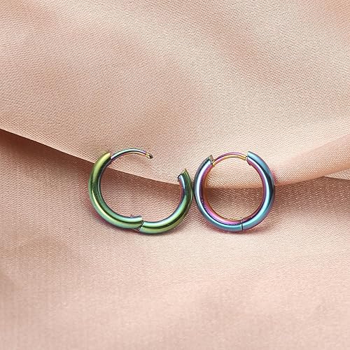 Miniatura 6 de Aretes de aro pequeños de acero inoxidable quirúrgico 316, 0.71 onzas, hipoalergénicos, para cartílago, hélix, para mujeres y hombres