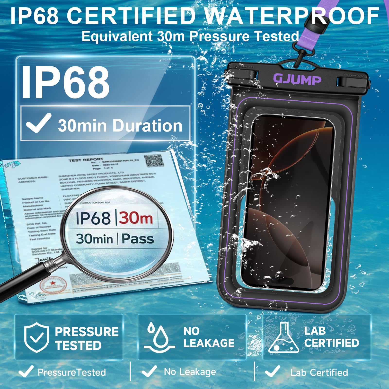 Confezione da 2 custodie impermeabili per telefono, fino a 8,3 pollici IP68 custodia asciutta per cellulare compatibile con iPhone 16 15 14 13 Pro Max Samsung Galaxy, essenziale per navi da