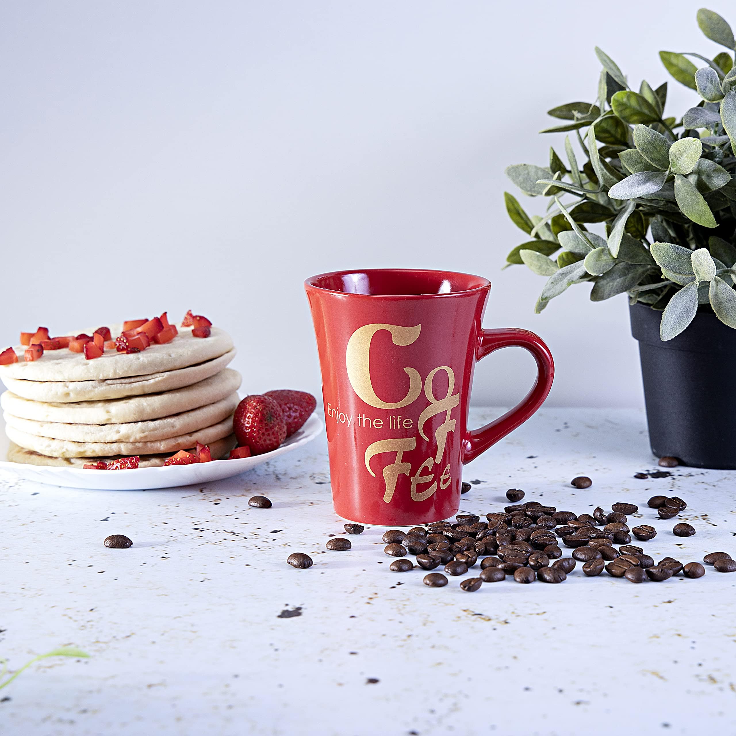 Royalford RF2964 325ml Porcelain Coffee Mug Large & Tea Mug, Comfortable High Grip Handle With Broad Mouth, Thick Wall Small Portable Ideal For Cappuccino Latte More, Multi