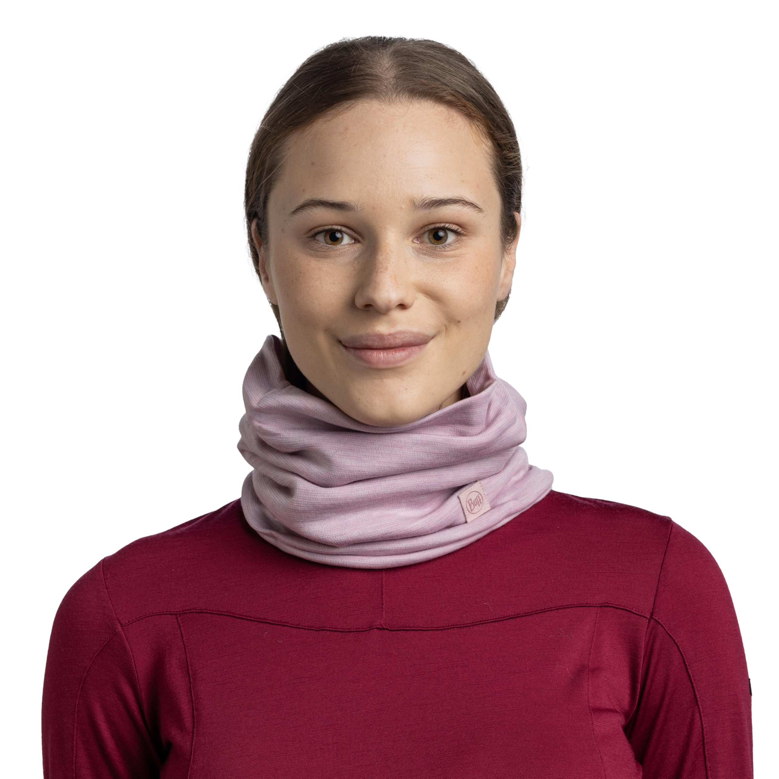 Buff Ocieplacz na szyję z merynosów Heavyweight Mężczyzna Kobieta Dorosły Szalik Wielofunkcyjny 100% Wełna Merino Piesze Wycieczki Na Zewnątrz Zrównoważony Lekki Gruby Jeden Rozmiar Różowy
