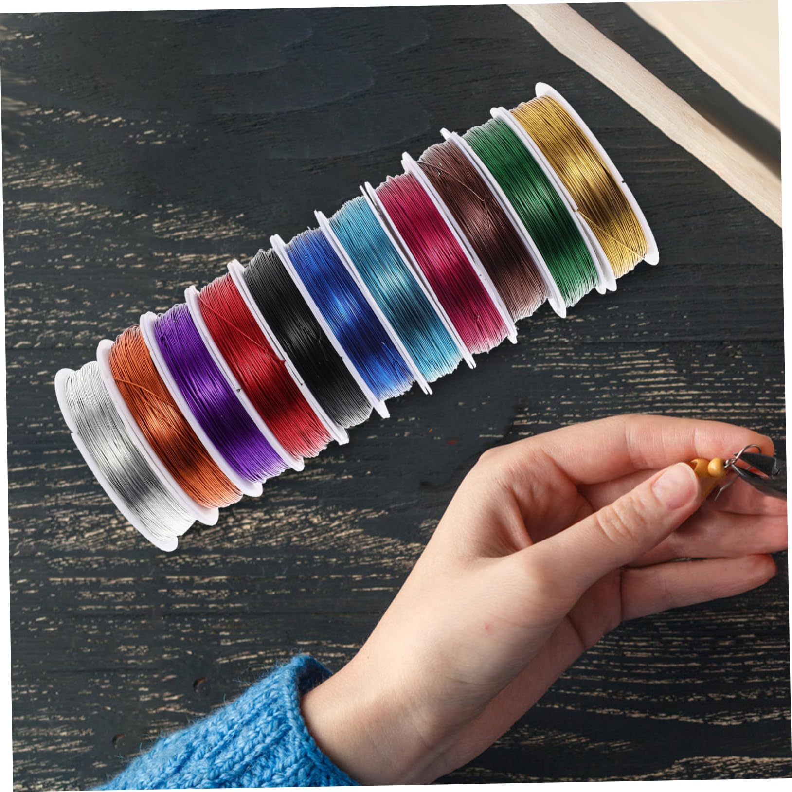 TEHAUX Filo Metallico Colorato Zincato 11 Pezzi, 0,5mm, Flessibile e Resistente alla Corrosione per Gioielli, Artigianato e Bouquet Fai da Te