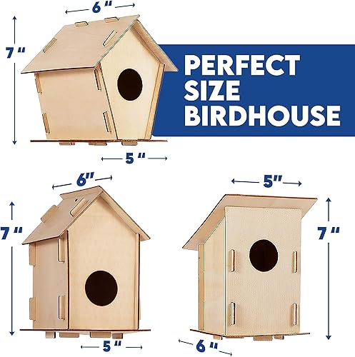 Miniatura 3 de 12 kits de casa de pájaros para que los niños construyan - Kits de casa de pájaros de madera para que los niños pinten - Casas de pájaros de madera