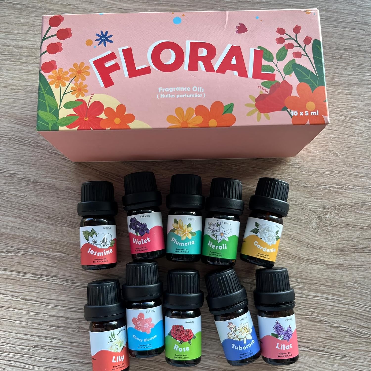 Floral Essential Oils, Holamay Premium Fragrance Oil for Candle Making, 5mlx10, Soap Making Scents - Rose, Jasmine, Neroli, Gardenia, Lilac and More, Aromatherapy Essential Oils for Diffusers for Home - Image 4