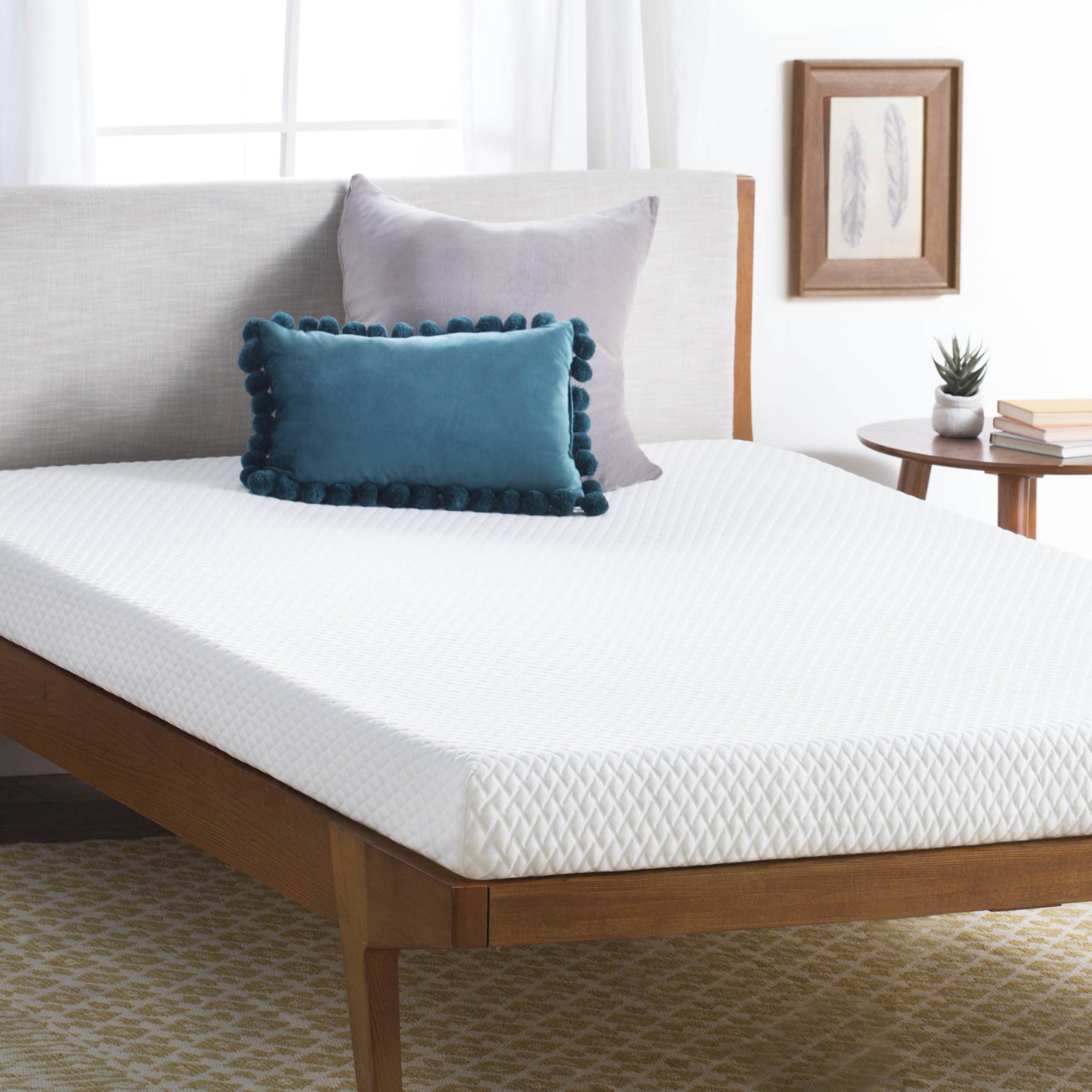 (used)Linenspa 5 Inch Gel Infused Memory Foam Mattress - Queen Size - Firm - Low Profile Bed - Mattress in a Box - Youth or Kids Bed - Guest Bedroom - Pressure Relieving and Breathable - CertiPur Certified