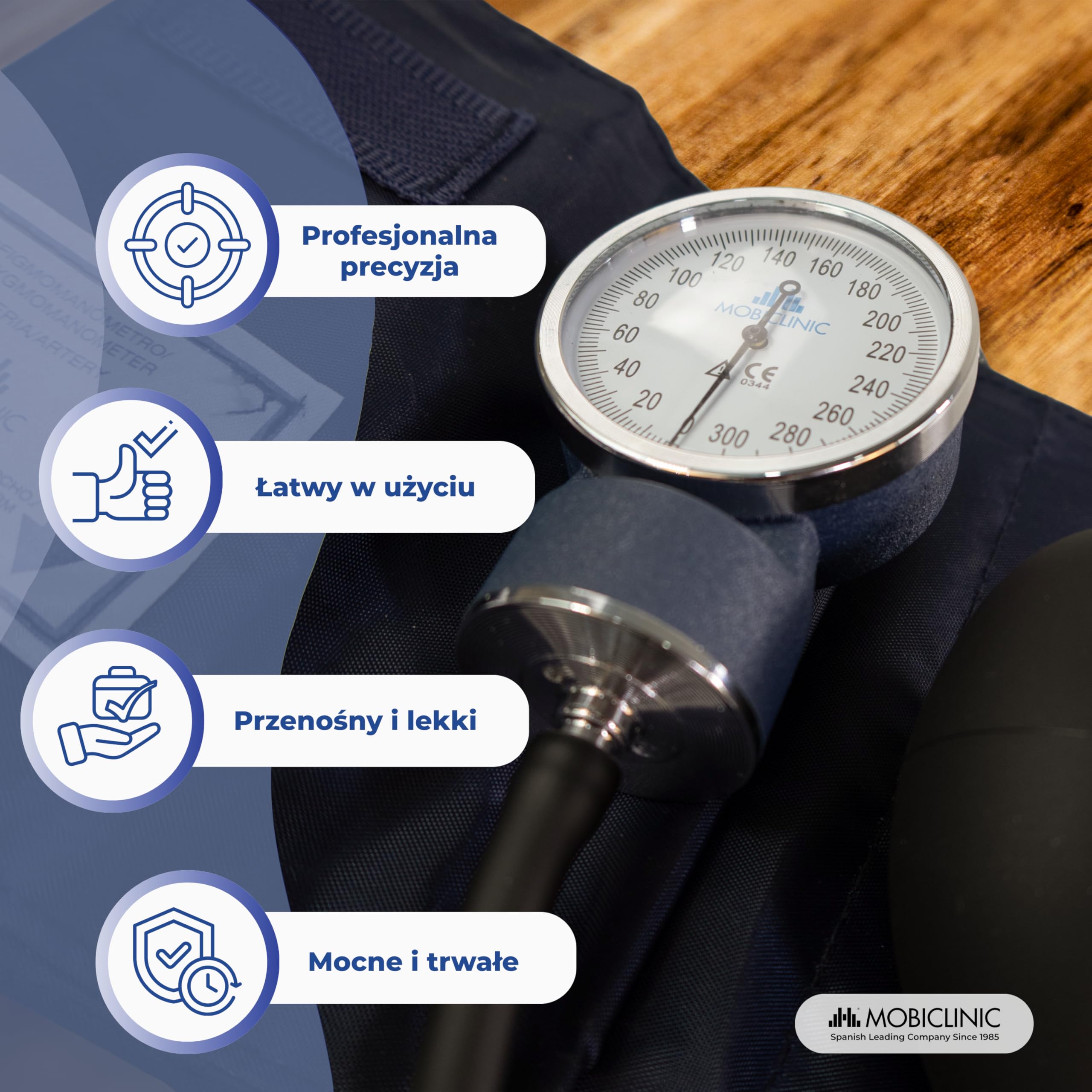 Mobiclinic, Aneroid ciśnieniomierza, Pomiar ciśnienia krwi, Marka hiszpański, Precision pump gumy, Lekkie, Łatwe w użyciu, Arm, Niebieski