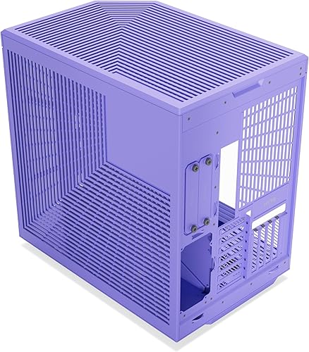 Vista 52 de HYTE Y60 - Moderna caja para juegos ATX de torre media con doble cámara panorámica de vidrio templado y cable elevador PCIE 4.0 incluido