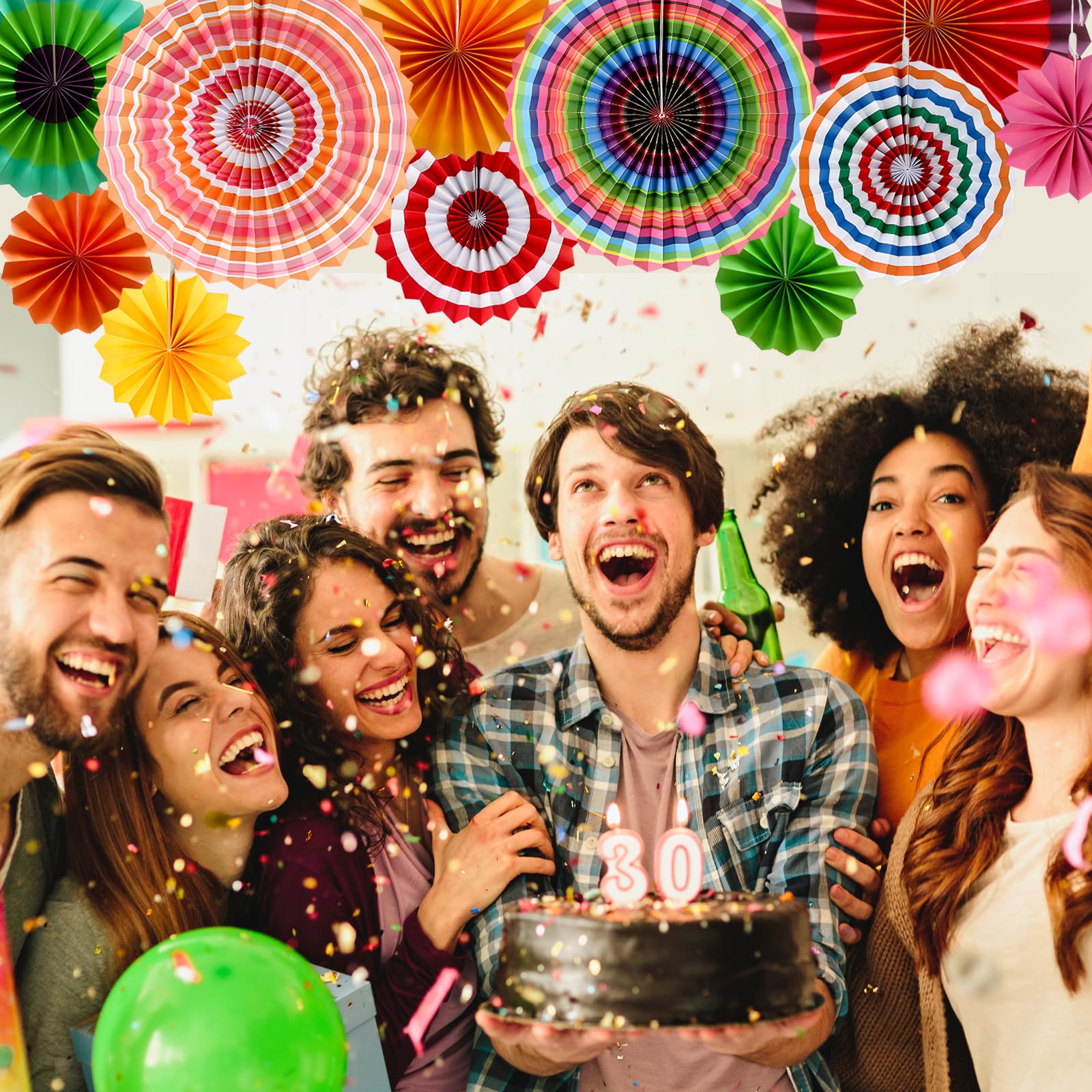 Set di 8 Ventagli di Carta Eleganti per Matrimoni, Compleanni