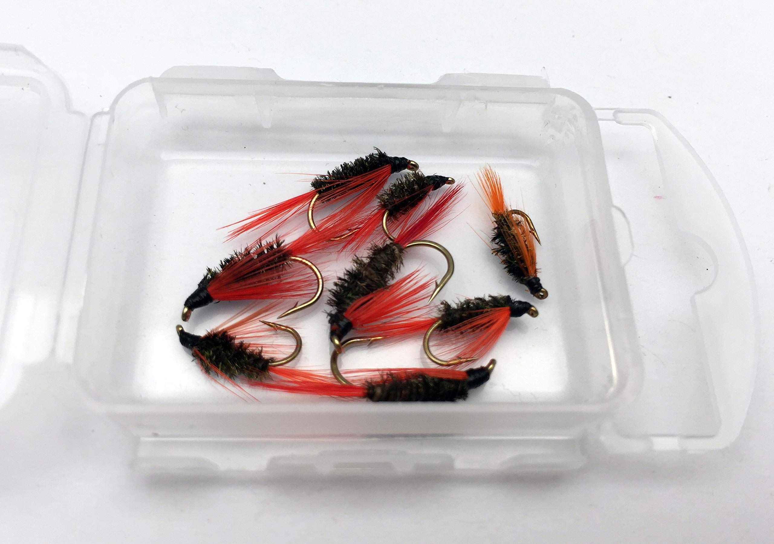 UK Orange Diawl Bach Fishing Flies, 12 Pack for Trout Sized 10-16#56O
