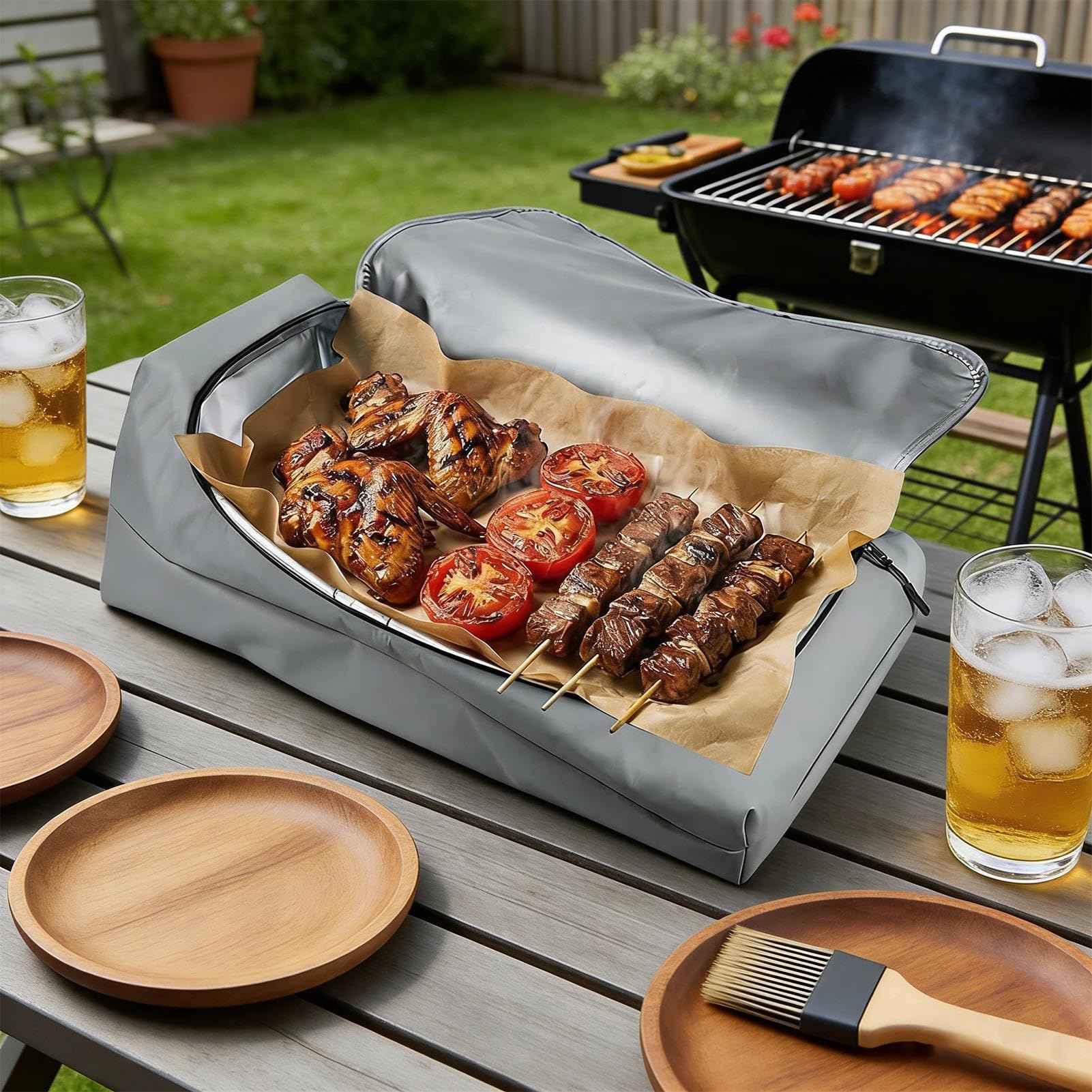 Torba do Odpoczynku Mięsa Szczelny organizer grillowy | Torba do odpoczynku mostka wołowego Do łopatki wieprzowej, restauracji, imprez, kuchni, ogniska, dla mężczyzn, tatusiów i