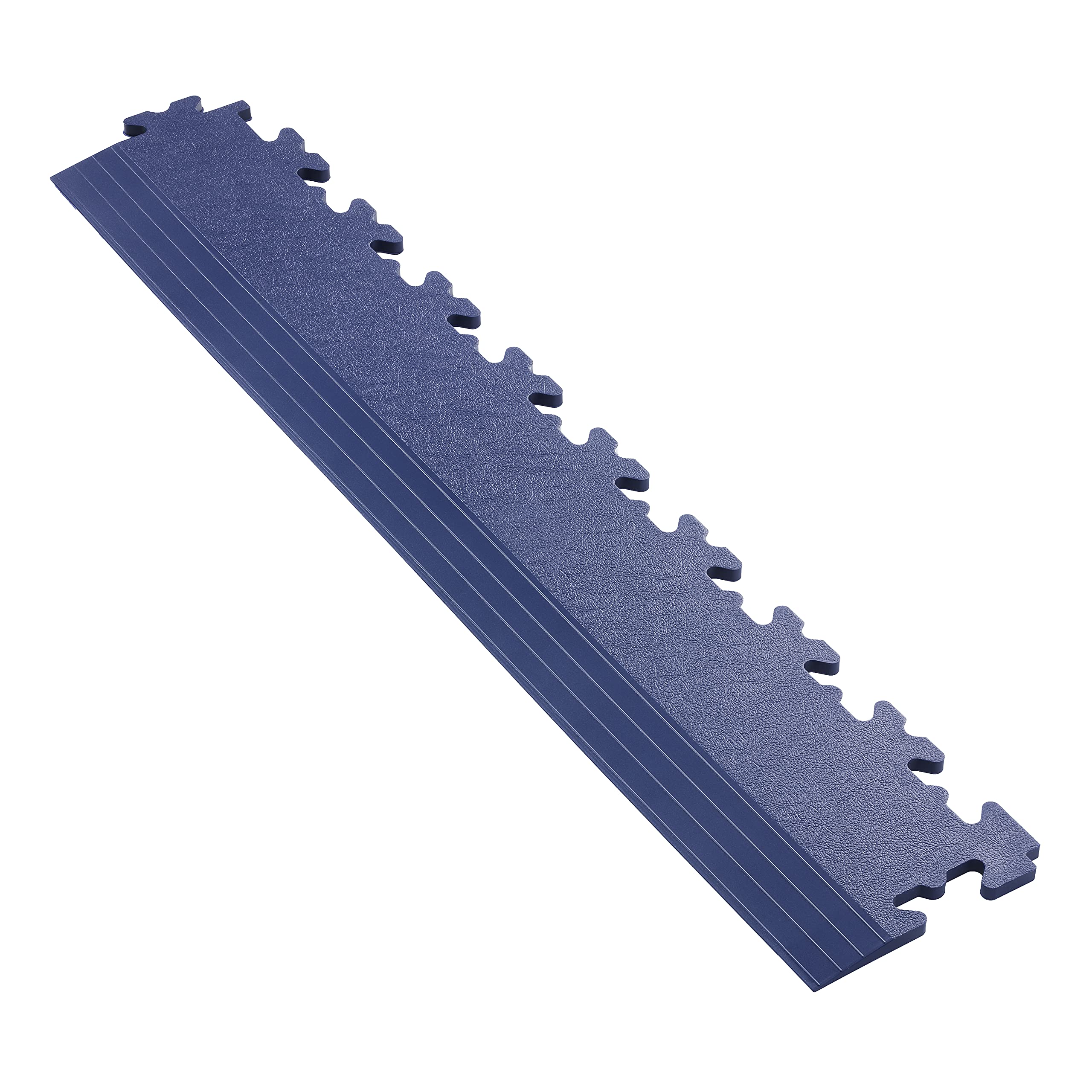 Garage Flooring Edge Ramp - PVC Interlocking Floor Tile Edge, Gym Matting (Blue) (Price Per Ramp)