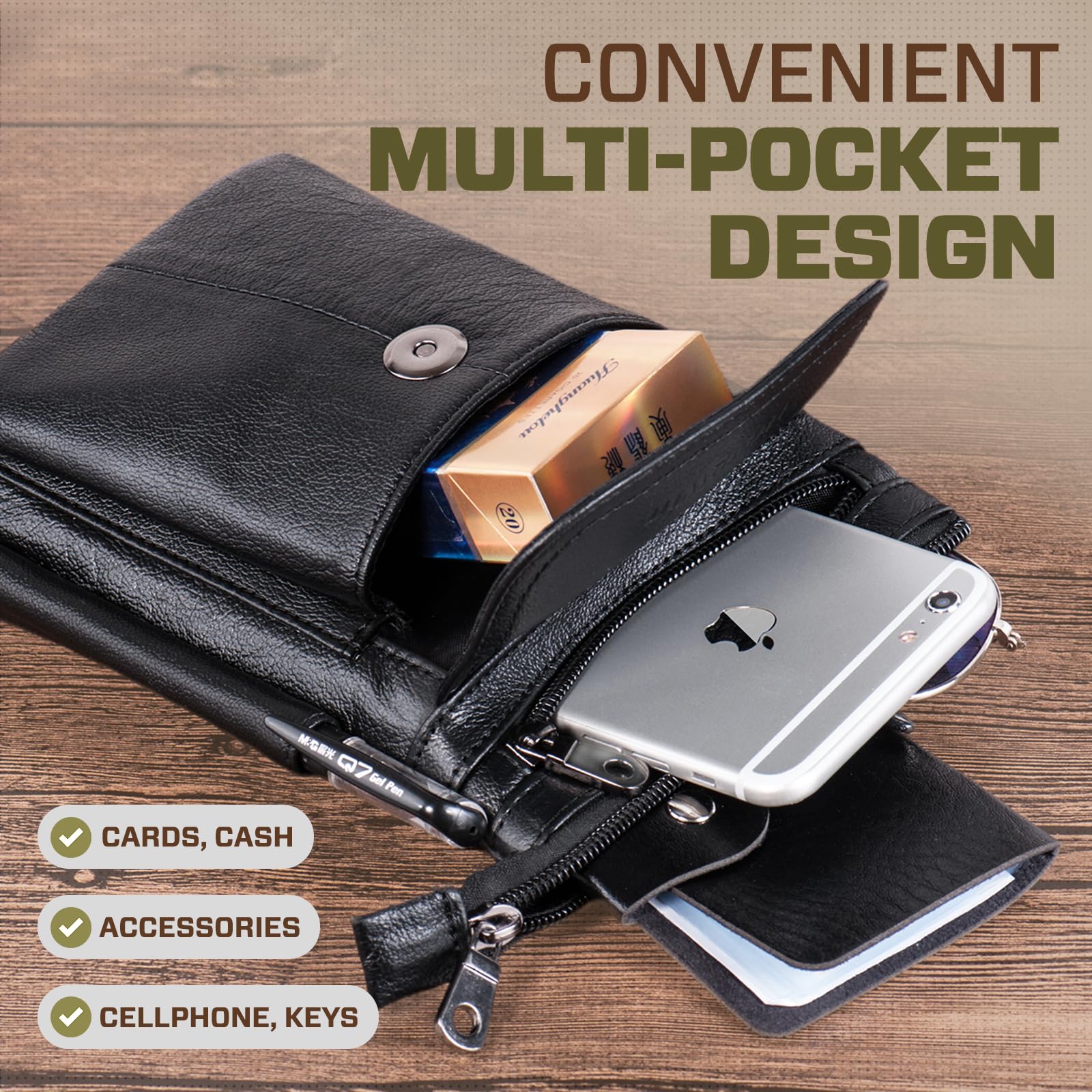 HillBurry Telefoontas-Portemonnee met Dubbelrits | Boutique - Boutique
