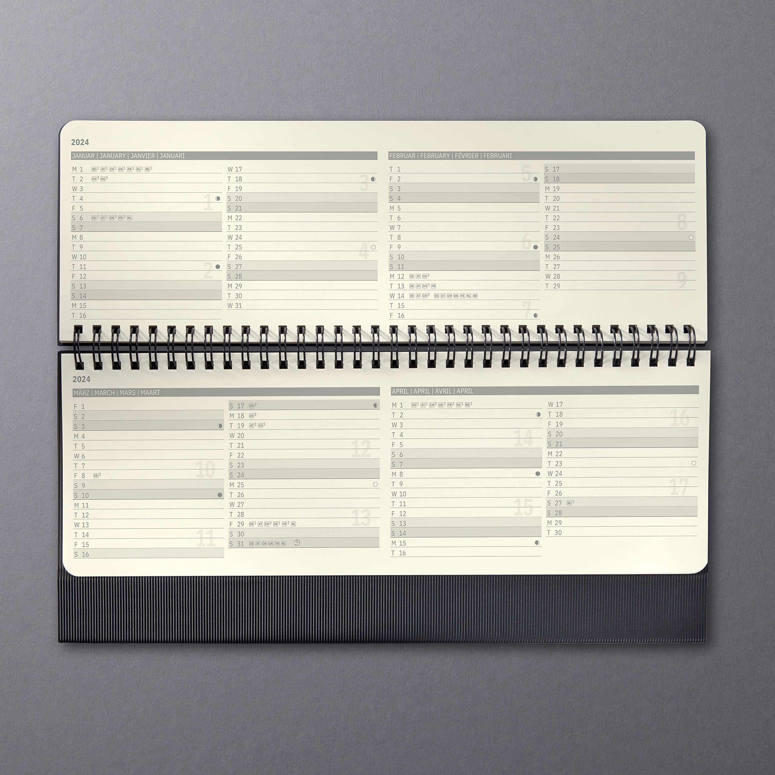 SIGEL C2480 Conceptum Desktop planner 2024, large, large, Black, hardcover - Image 4
