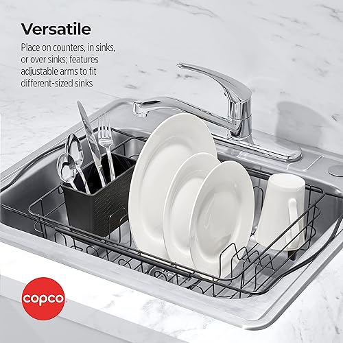 Miniatura 4 de Copco Escurridor de platos multiusos 3 en 1 para encimera, sobre el fregadero o en el fregadero con brazos expandibles para adaptarse a fregaderos