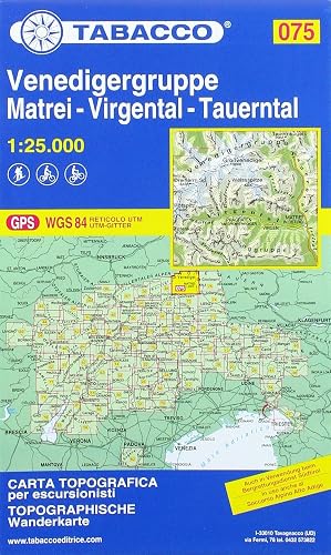 Venedigergruppe. Matrei. Virgental. Tauerntal. Carta topografica 1:25.000: Matrei -Virgental-Tauerntal Wanderkarte 1:25000: 75