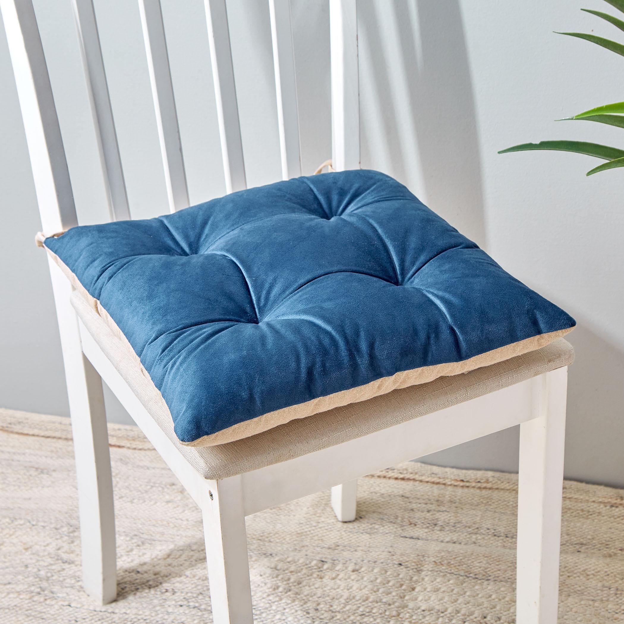 Home Centre Poise Velvet Chair Pad - 35cmx35cm