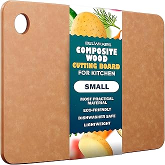 Wooden Cutting Board for Kitchen - Small Composite Wood Cutting Boards Dishwasher - Thin, BPA Free & Eco-Friendly Chopping Board (11.5 x 9 Inch, Natural)