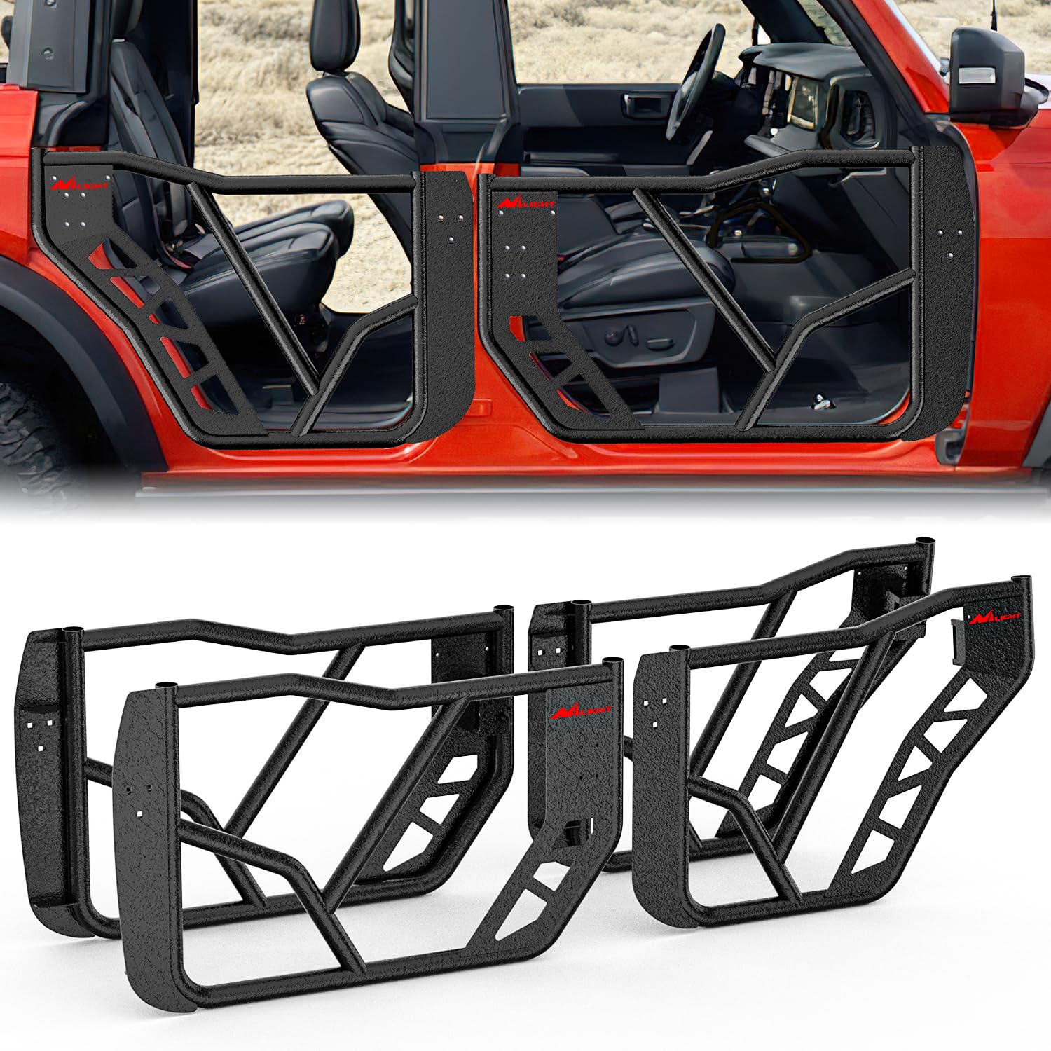 Nilight Tube Doors Compatible with Ford Bronco 4-Door 2021-2026 4PCS