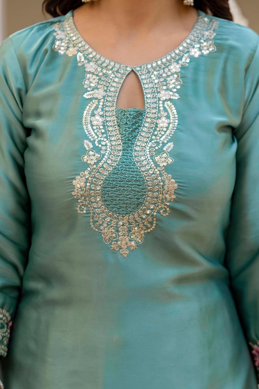 Women Patiala Suit Set Japan Satin Kurti with Dhoti Dupatta Punjabi Festive Wedding Wear Outfit