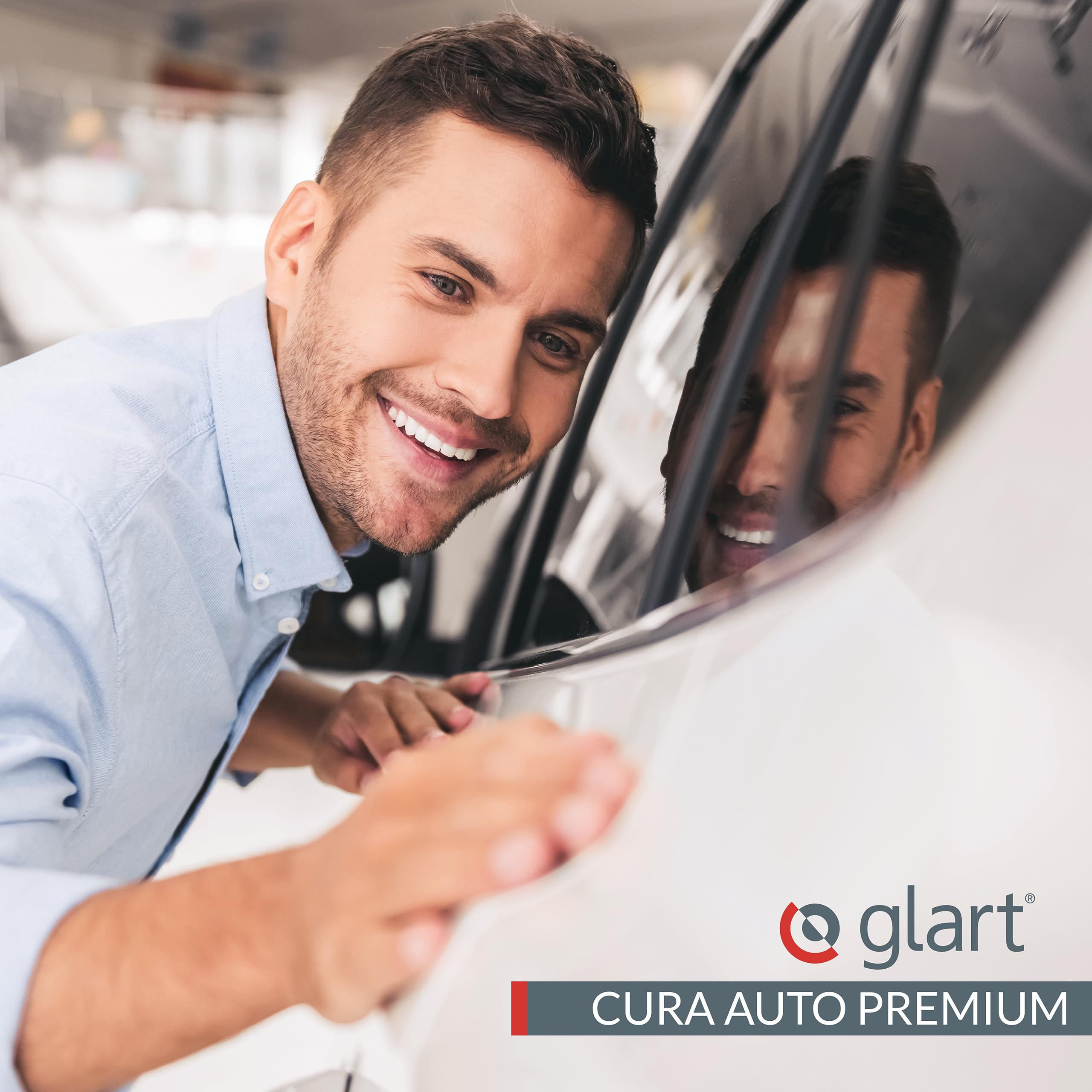 Glart 44TW68 Set Twist Panno Asciugante Auto XXL - Premium 80x55cm e 60x40cm panni in microfibra per asciugatura senza graffi prima/dopo lucidatura e pulizia dei cerchi, grande panno per auto e moto