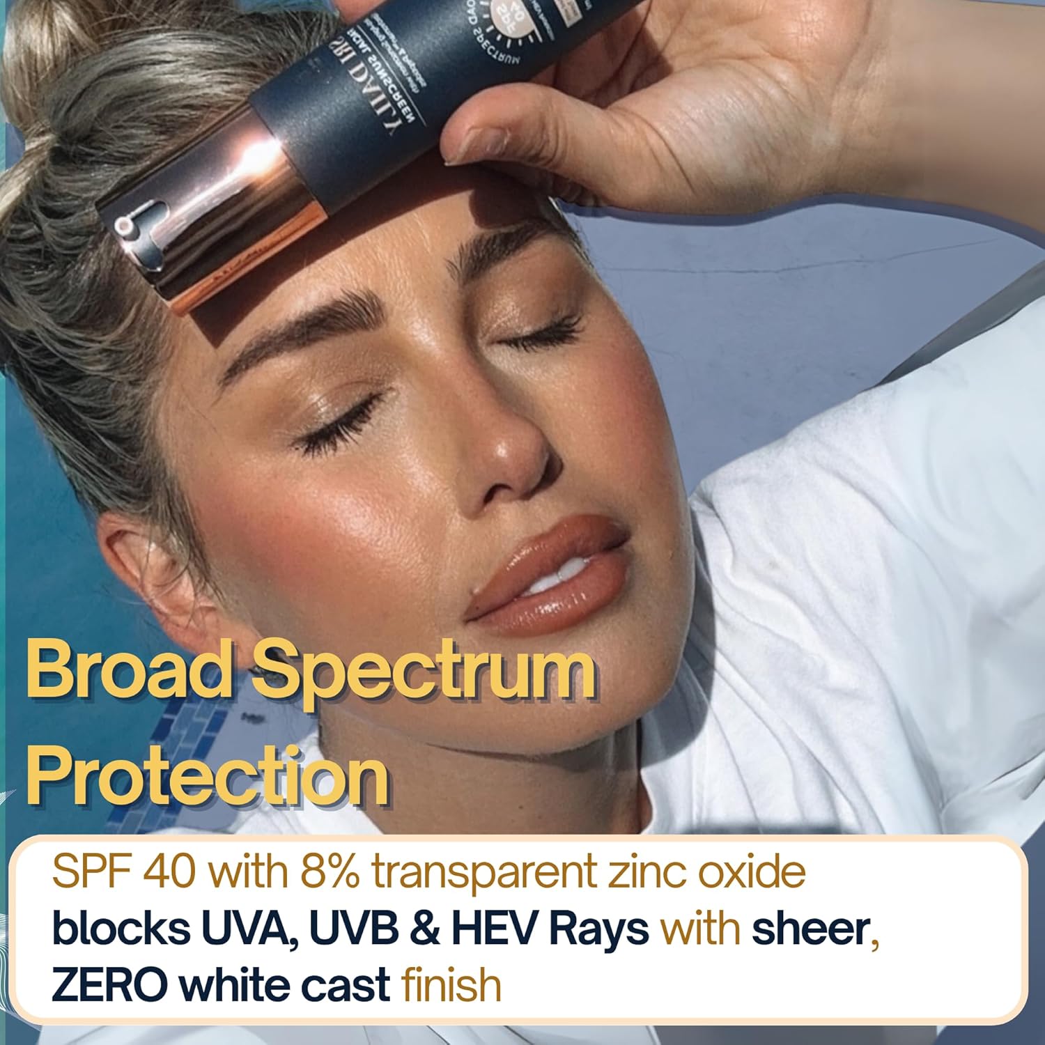 SRILabs Daily Facial Sunscreen - SPF 40 - Anti-Aging with Lipochroman & Peptides - Transparent Zinc Oxide - Universal tint & Weightless - 1.7 OZ