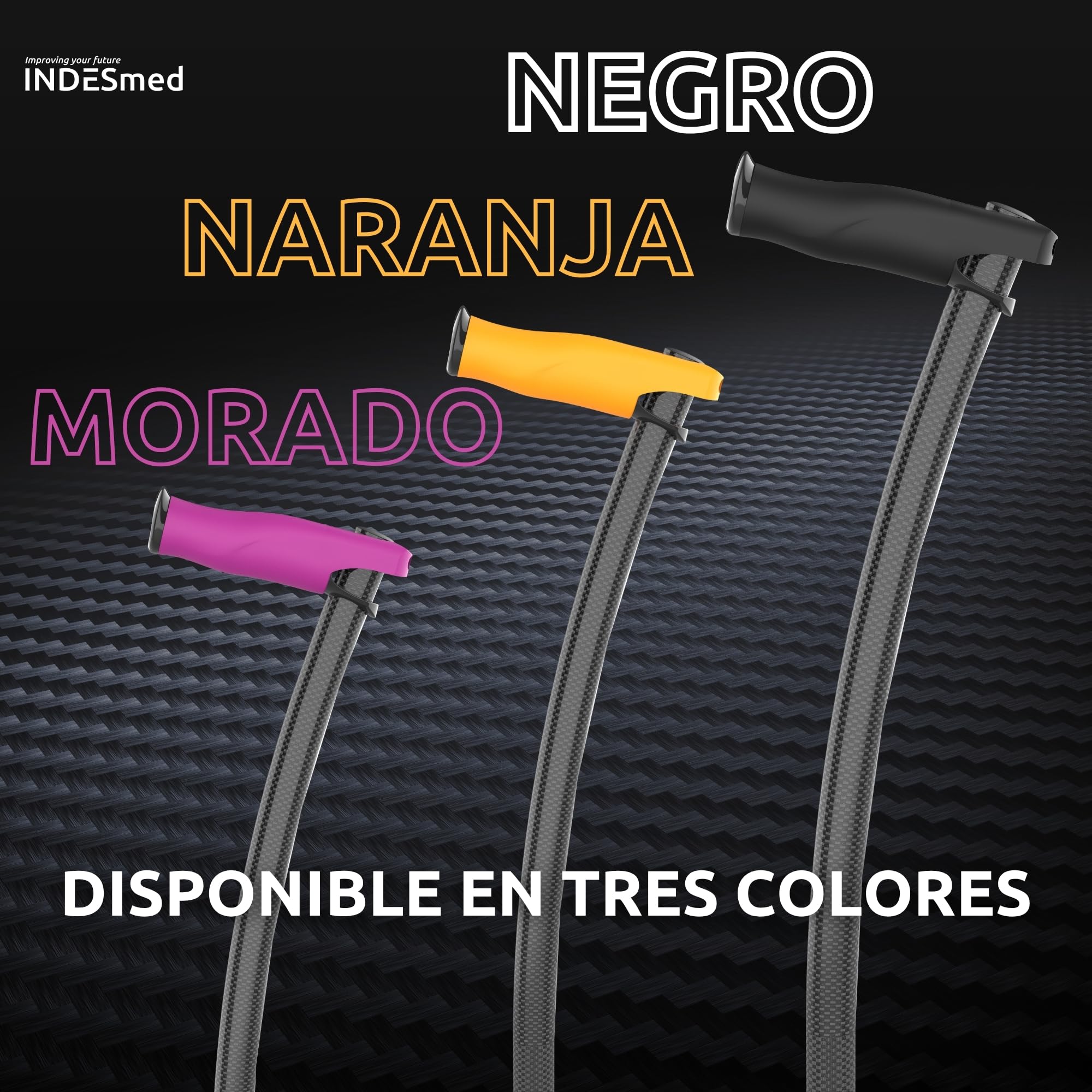 Bastón para Personas Mayores de Fibra de Carbono INDESmed | Ultra-Ligero, Ajustable, Ergonómico y Resistente | Ayuda para Caminar con Mango Antitendinitis | Cómodo y Seguro (Morado, S (155-165cm))