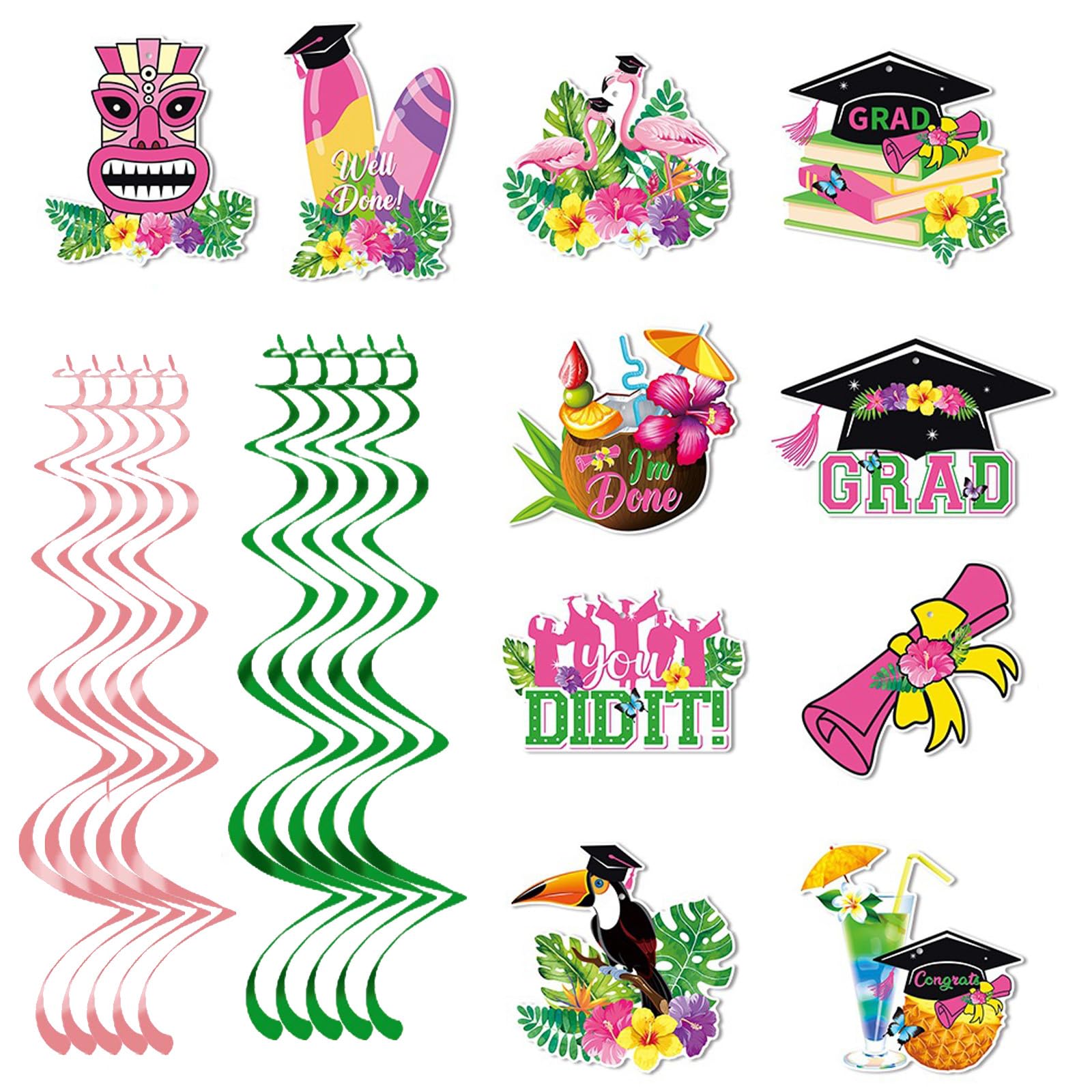 Kalttoy A Efficient Hawaiian Graduation Decoration Package Feature Equatorial Designs On Paper Party Supplies Dynamic Themed Party Ccessories