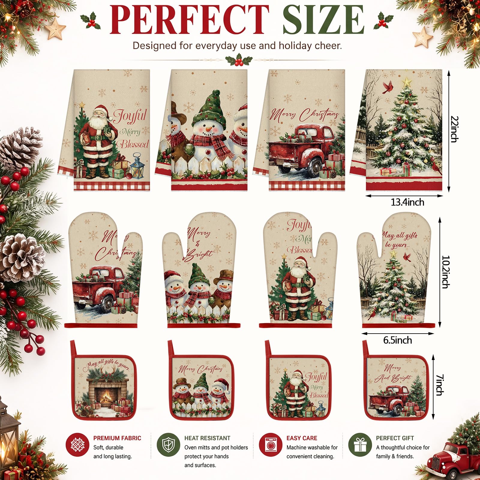 Moukeren Set di accessori da cucina natalizi, 12 pezzi
