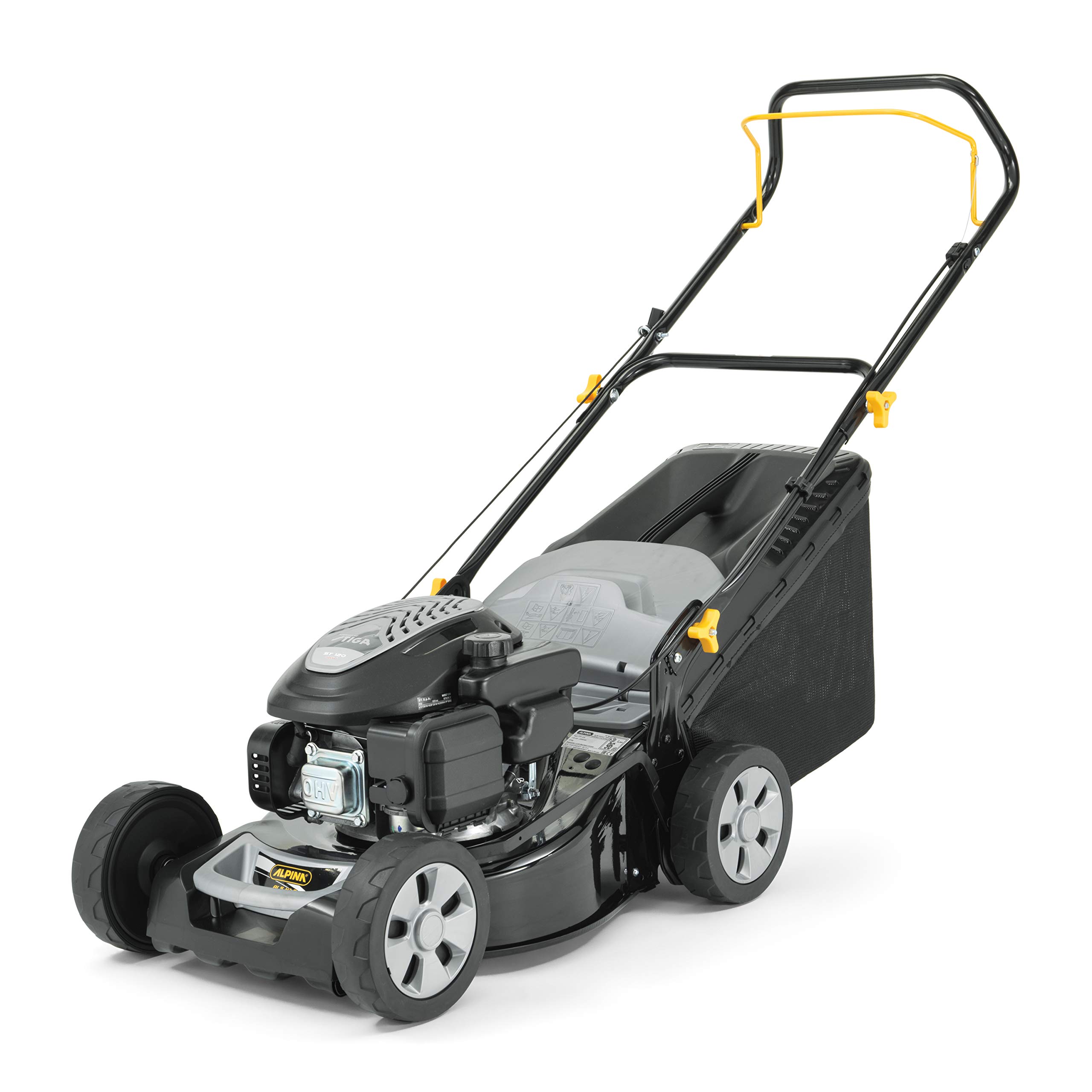 Alpina Kosiarka spalinowa AL5 41 A, szerokość cięcia 41 cm, silnik 123 ccm (1900 W), do 1000 m², worek zbierający 60 l, wysokość cięcia regulowana w 6 pozycjach