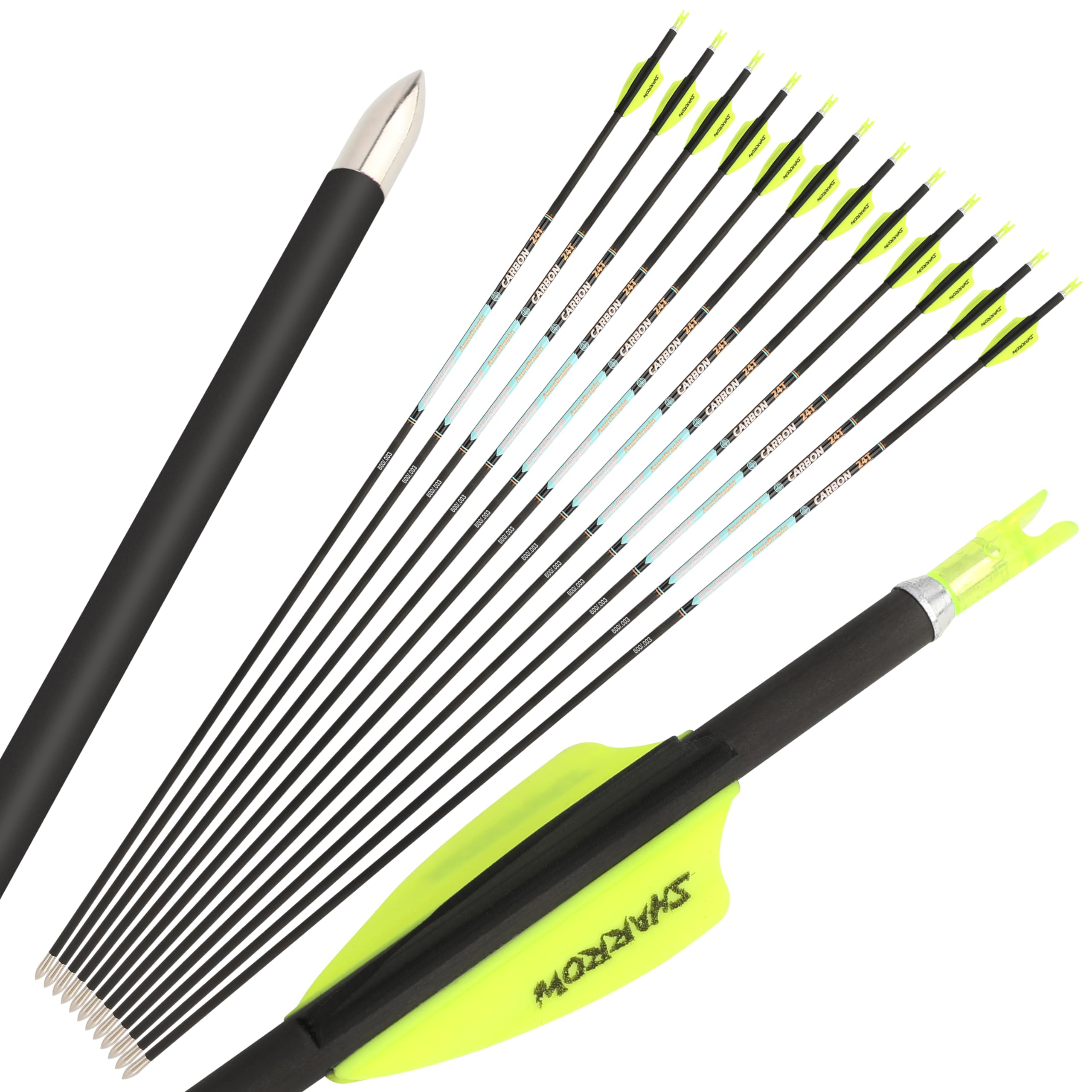 32" Reinem Carbonpfeile für Bogenschießwettbewerbe Spine300~1000 Übungspfeile ID4,2 mm Jagdpfeile für Recurve und Compoundbögen 12 Stück