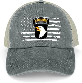 Washed Denim 101st Airborne Division Baseball Cap Adjustable Vintage Outdoor Trucker Hat