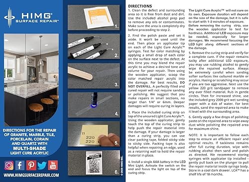 Miniatura 3 de HIMG Surface Repair - Kit de reparación de encimeras de cuarzo, kit de reparación de granito, reparación de virutas para cuarzo, granito, mármol,