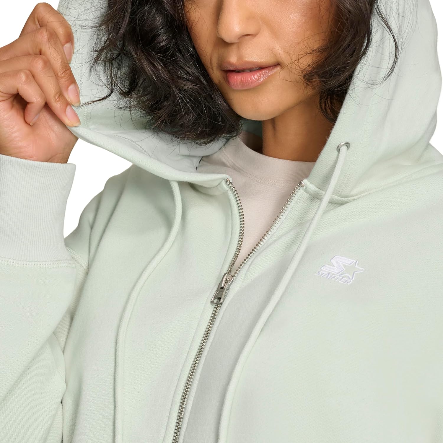 STARTER womens Sport Polar Fleece Funnel Neck Pullover Jacket - Image 5