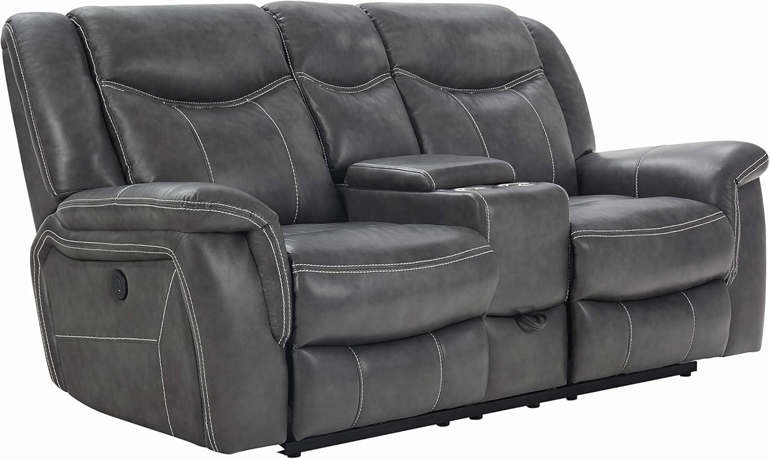 Coaster Furniture Conrad Upholstered Power Loveseat with Console Grey Love Seats 40.5" H x 78" W x 39" D 650355P